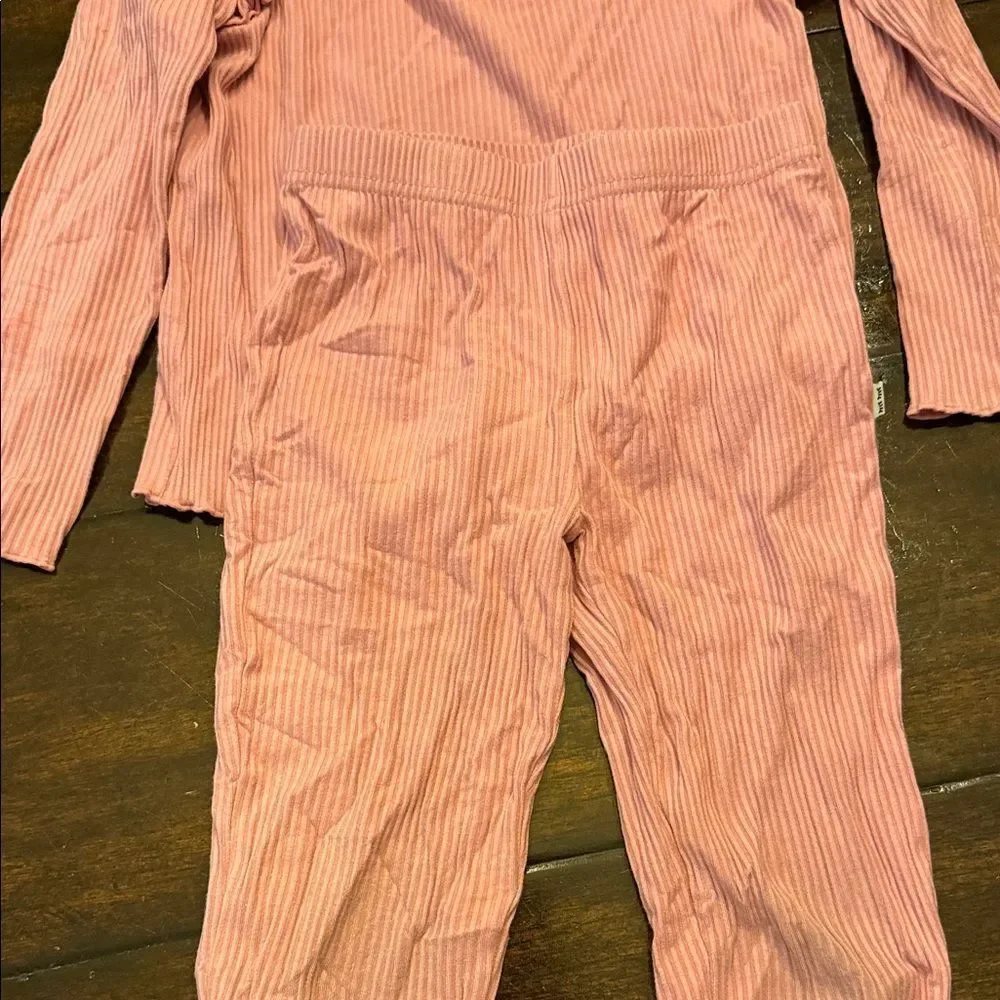 Little Sleepies Coral Ruffled Pajama Set